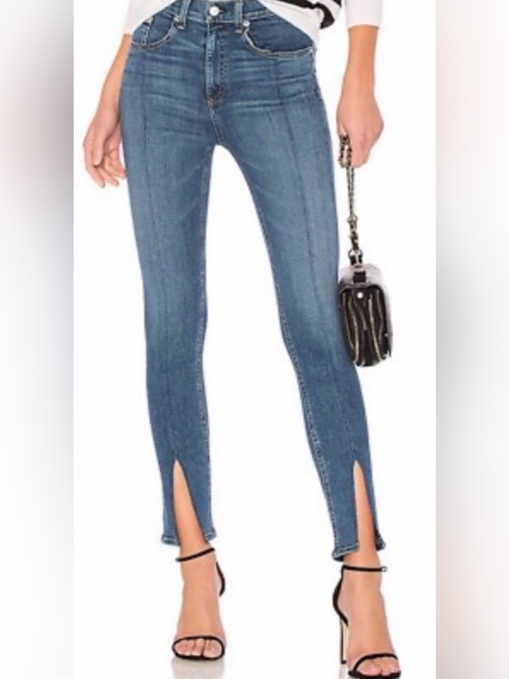 rag & bone /JEAN Yuki Bond Bar Skinny Front Slit Split Hem